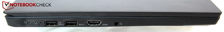 A gauche : USB-C 3.0, 2x USB-A 3.0, HDMI, combo audio