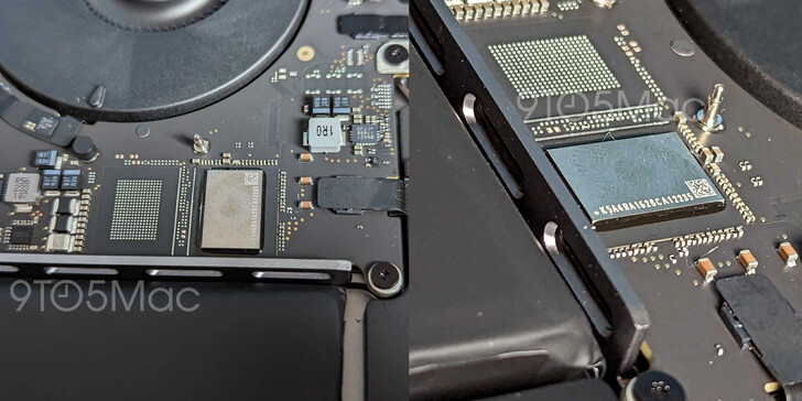 Le nouveau MacBook Pro avec M2 Pro utilise moins de NAND à haute densité, ce qui entraîne des vitesses de SSD plus lentes. (Image Source : 9to5Mac)