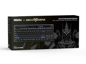 La boîte du 8BitDo Retro 87 Mechanical Keyboard Mecha Break : Panther Edition. (Source de l'image : 8BitDo)