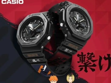 Deux montres GA-B2100 sur le thème de Haikyu !!! basées sur Karasuno et Nekoma. (Source de l'image : @morgan_gshock sur Instagram)