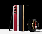 Les Galaxy Z Fold5 et Galaxy Watch6 dans leur livrée Thom Browne Edition. (Source de l'image : Samsung)