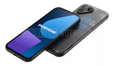 Le Fairphone 5 dans sa version translucide. (Source de l&#039;image : Android Authority)