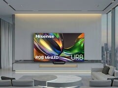Les téléviseurs MiniLED RVB UR8 (photo) et UR9 de Hisense sont présentés au salon CES 2026. (Source de l'image : Hisense)