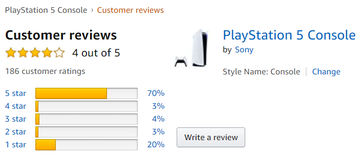 Seulement 4 étoiles pour la PS5. (Source de l'image : Amazon UK)