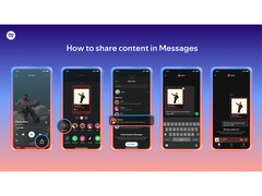 Une image promotionnelle de la nouvelle fonction de messagerie de Spotify qui explique comment l&#039;utiliser. (Source de l&#039;image : Spotify)
