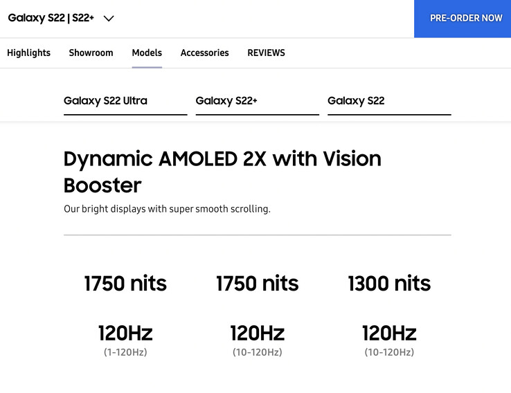 Mais, il annonce toujours que la paire supporte des taux de rafraîchissement de 10-120 Hz. (Image source : Samsung)