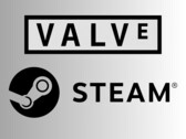 Logos Valve et Steam (Source de l'image : Valve Corporation, Domaine public, via Wikimedia Commons, DemonDays64, modification d'un fichier de Valve Corporation, Domaine public, via Wikimedia Commons)