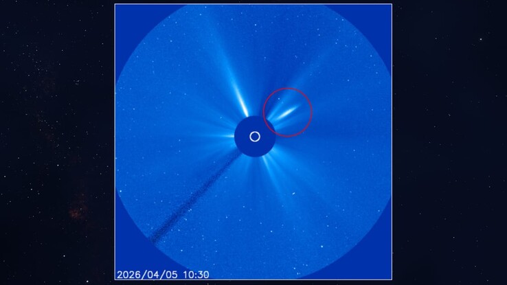 Image montrant les restes de la comète C/2026 A1 (MAPS).