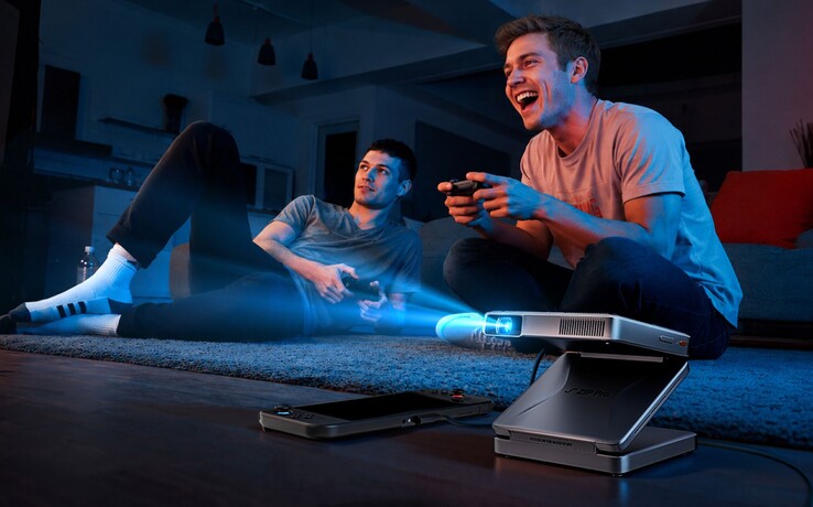 Le projecteur à trois volets Aurzen Zip Pro peut être connecté à la Nintendo Switch.