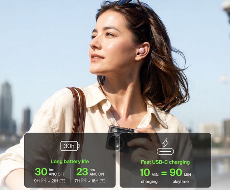 Les écouteurs Belkin SoundForm Dot ANC offrent plusieurs jours d'autonomie grâce à leur boîtier de recharge.