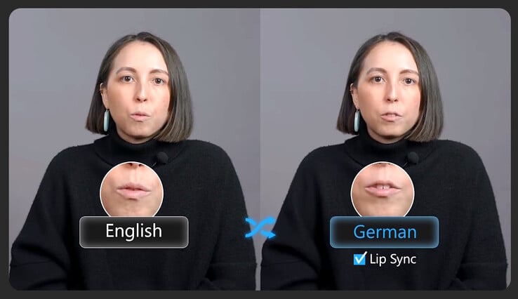 Cyberlink PowerDirector peut produire des versions multilingues de n'importe quelle vidéo avec des voix clonées et synchronisées sur les lèvres. (Source de l'image : CyberLink)