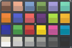Apple iPad Pro 12.9 - ColorChecker : la couleur de référence se situe dans la partie inférieure de chaque bloc.