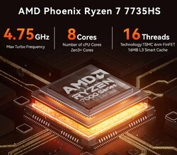 AMD Ryzen 7 7735HS dans le Aoostar GOD77 (Source : Aoostar)