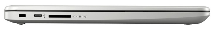 Côté gauche : verrou de sécurité Kensington, USB C 3.1 Gen 1, lecteur de carte micro SD.