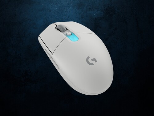 Souris de jeu Logitech G305 X Superlight, présentée en blanc