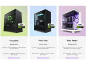 Une capture d'écran du programme de location de PC NZXT Flex, mettant en évidence les différents niveaux disponibles pour les consommateurs