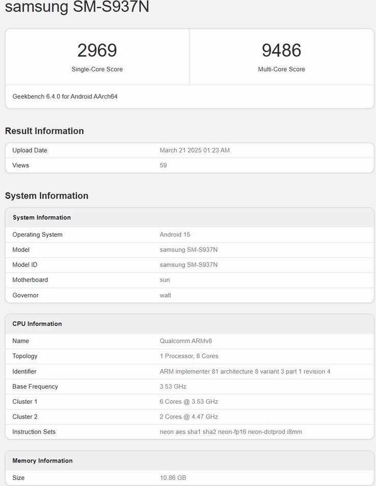 La liste Geekbench sous les feux de la rampe (Source : Geekbench)