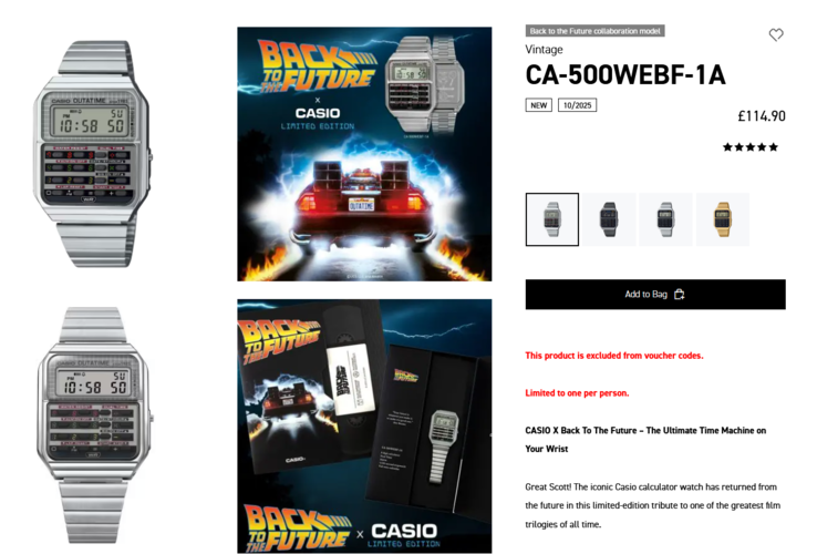 (Source de l'image : Casio UK)