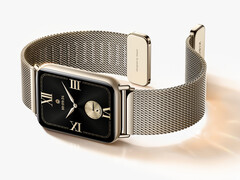 Xiaomi a officiellement annoncé le Smart Band 10 Pro. En photo : la version Gold Milanese de la smartwatch.