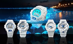 Casio présente la série de montres G-Shock Hidden Glow v2 avec des cadrans phosphorescents bleus qui brillent comme du plancton marin. (Source de l'image : Casio)