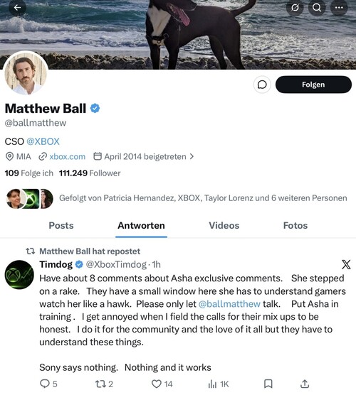 Matthew Ball reprend la critique de l'exclusivité d'Asha Sharma