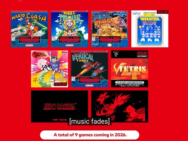Autres jeux Virtual Boy qui sortiront en 2026. (Source de l'image : Nintendo)