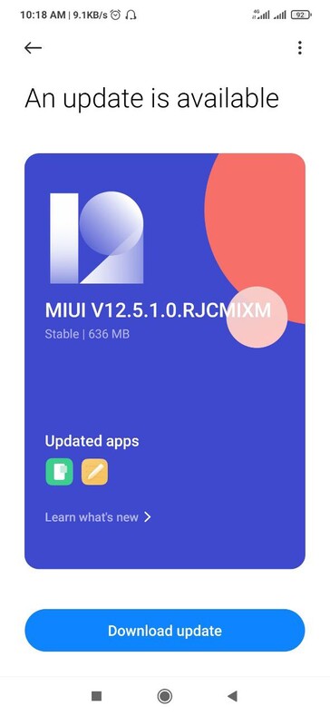 MIUI 12.5 pour le Redmi 9.