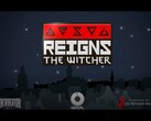 Reigns : The Witcher sortira le 25 février. (Source de l'image : DevolverDigital via YouTube)