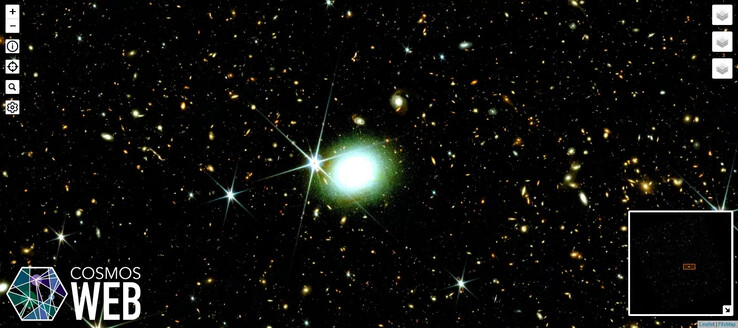 Un exemple de ce que vous pouvez voir sur cette carte. (Source de l'image : COSMOS-Web)