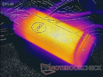 L'adaptateur secteur peut atteindre une température de plus de 45 °C lorsque des applications exigeantes sont utilisées pendant de longues périodes