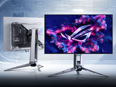 L'Asus ROG Swift OLED PG27AQWP-W adopte un design semi-translucide, contrairement à de nombreux moniteurs équivalents. (Source de l'image : Asus)