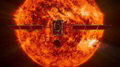 La sonde Solar Orbiter s&#039;approche du Soleil. Illustration : représentation conceptuelle de la sonde Solar Orbiter (Source de l&#039;image : ESA)