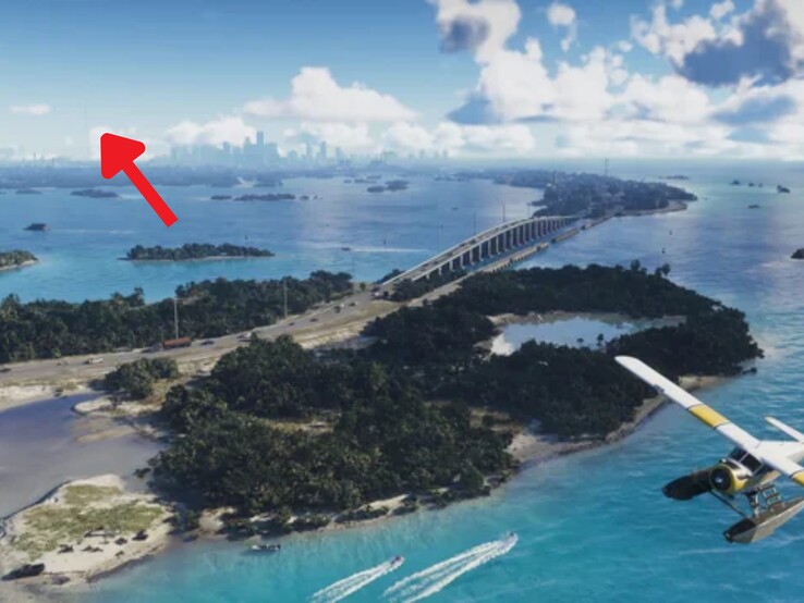 La tour est plus facile à repérer dans la bande-annonce, mais la capture d'écran suivante confirme qu'elle existe bel et bien dans le jeu.