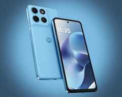 Le Moto G17 est disponible en trois couleurs, dont le bleu clair.