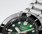 Gros plan de la Seiko Marinemaster HBF003J1 montrant son cadran vert soleillé,