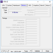 Lenovo Legion Y530 - CPU-Z : mémoire vive.