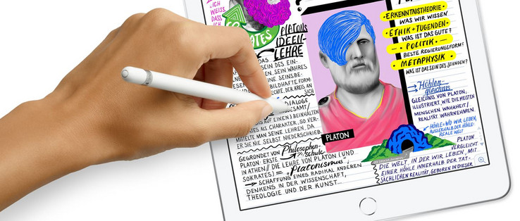 Le nouvel iPad d'Apple est compatible avec l'Apple Pencil. Le nouvel iPad d'Apple est compatible avec l'Apple Pencil.