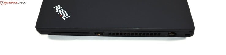 Côté droit : lecteur de carte à puce, USB A 3.0, Ethernet RJ45, verrou de sécurité Kensington.