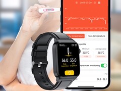 La smartwatch E500 est répertoriée comme ayant des capteurs de glycémie et de température corporelle. (Image source : AliExpress)