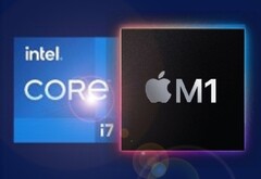 Le SoC Apple M1 a surclassé le Intel Core i7-11700K sur PassMark. (Image source : Intel/Apple - édité)