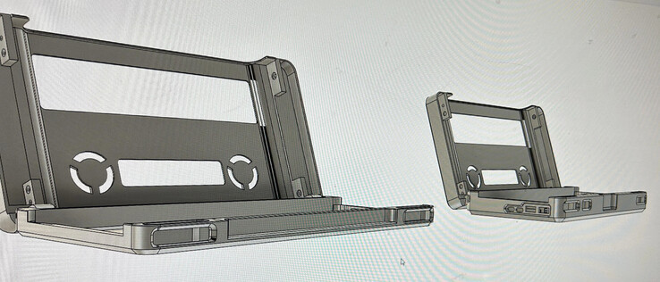 Rendu CAO des deux solutions d'accueil Lenovo Legion Go. (Source de l'image : u/MysteriousAlarm897)