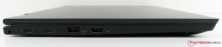 Côté gauche : 2 x USB C 3.1 Gen 1, USB A 3.1, HDMI 1.4b.