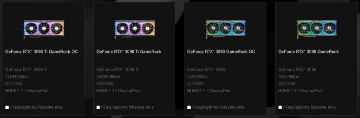 Unités Palit RTX 3090 Ti. (Image source : @momomo_us)