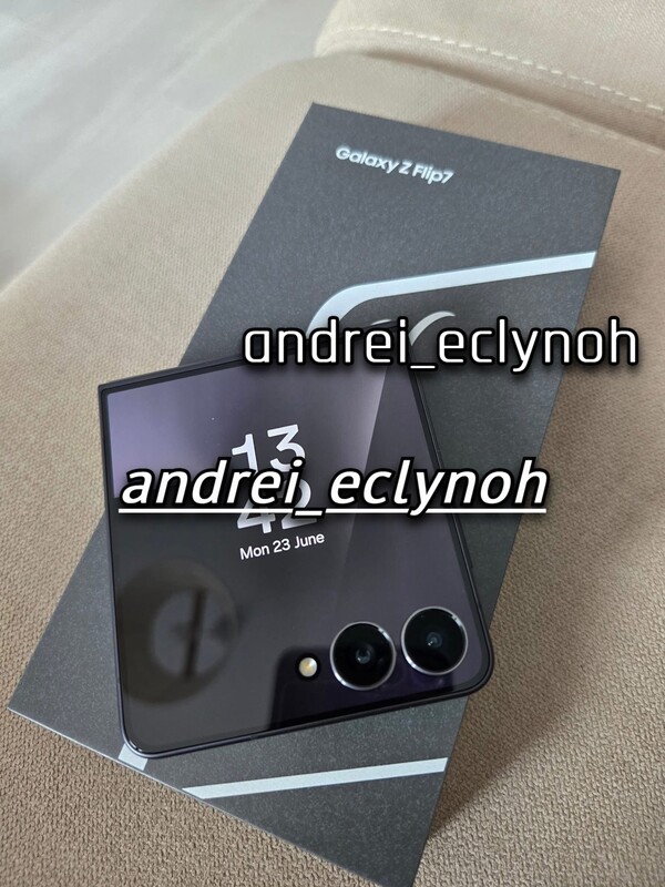 Quelqu'un fête son nouveau Samsung Galaxy Z Flip7 un peu trop tôt. (Source de l'image : andrei_eclynoh)