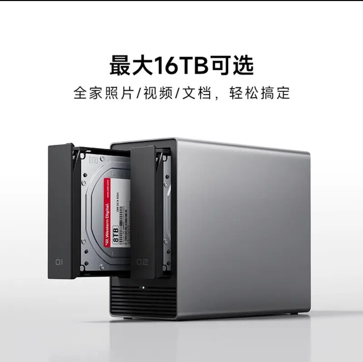 Le Xiaomi Smart Storage équipé de 2 disques durs de 8 To chacun