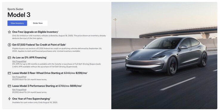 L'offre promotionnelle de recharge gratuite de la Model 3 se termine le 18 août. (Source de l'image : Tesla)