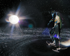 Sur la photo, un extrait de la bande-annonce de Skate Story montrant la lune et le skater. (Source de l'image : Steam)