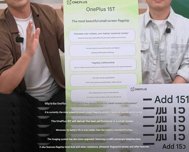 Une capture d'écran de la session de dévoilement en direct du OnePlus 15T (machine translated)