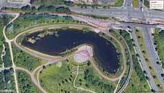 Itinéraire d'essai du GNSS : circuit du lac