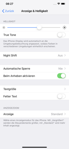 Fonctionnalités de l'écran dans iOS 12.